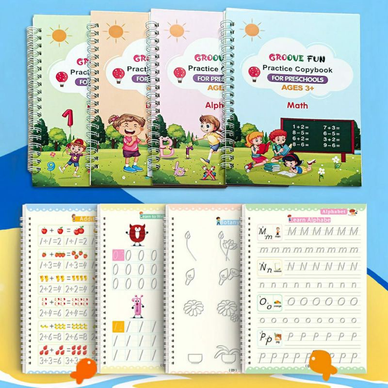 Buku Sank Anak Magic Isi 4 Pcs Buku Free 1 Set Refiel Pulpen 5in1