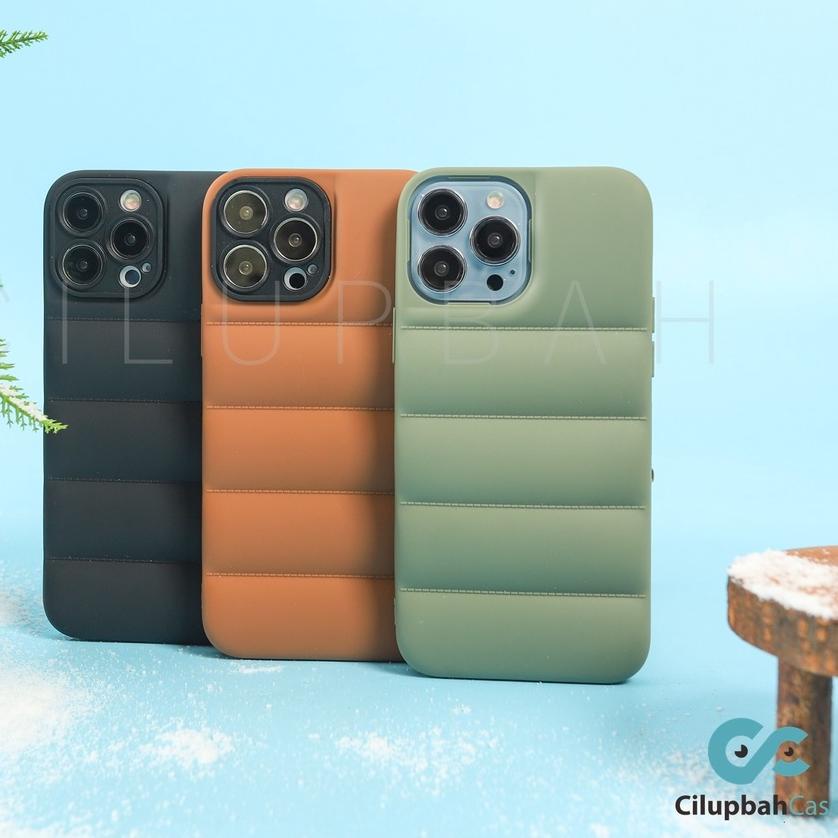 Harga Oke--Winter Down Jacket Silicone Case iPhone 7 8 XR XS MAX 11 12 13 MINI PRO MAX