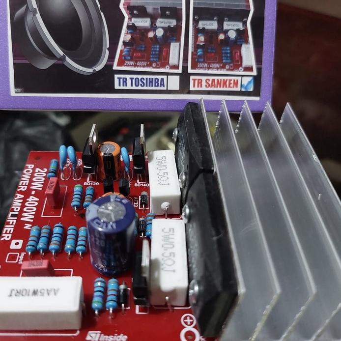 Termurah power 400 watt lengkap transistor SANKEN + Pendingin