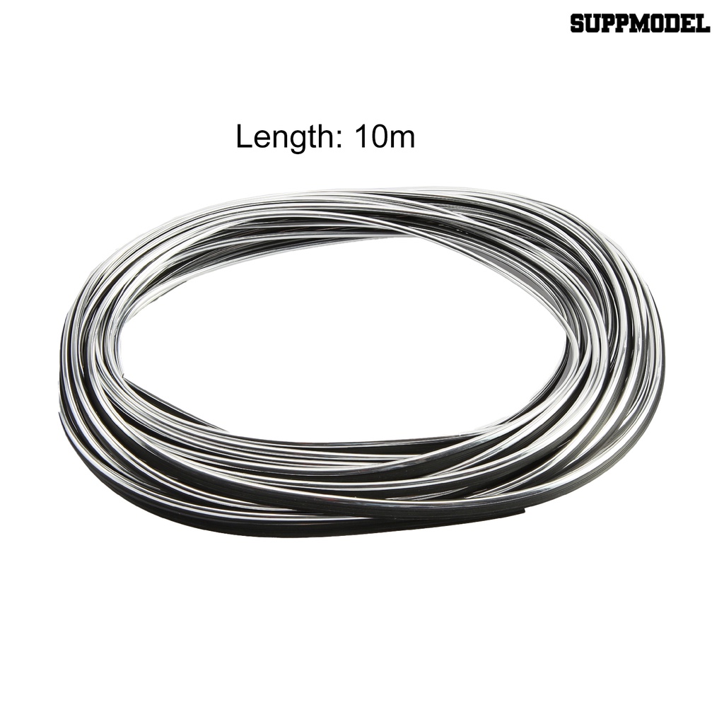 Sm - LBWS-297 Seal Strip Silver Plating Karet 10m Untuk Dekorasi Kaca Depan Mobil