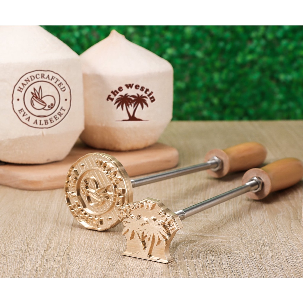 Branding Iron for Coconut, Wood Branding Iron, Business Hotel Logo Custom Branding Iron, Coconut Log