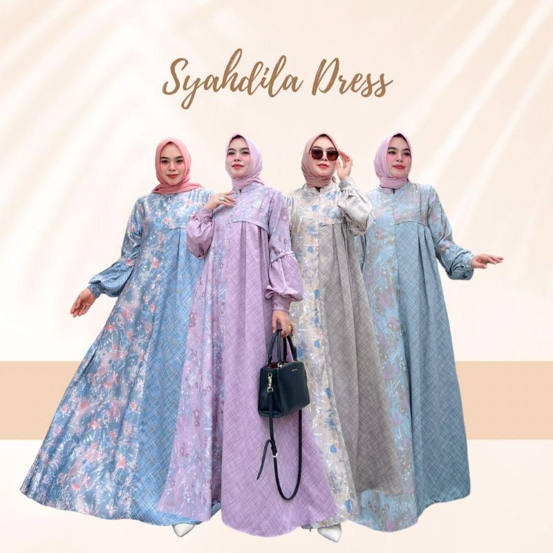 (COD) New Gamis Syahlila Dress by HMF Luxury