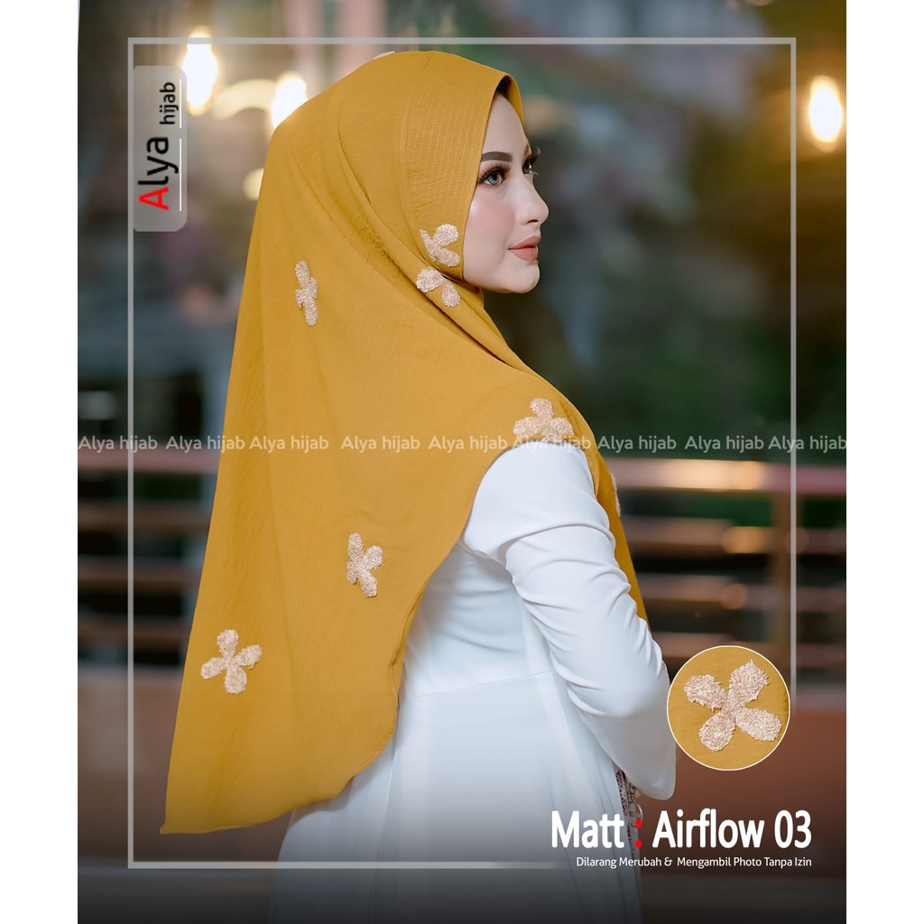 Hijab Khimar Airflow 03 Crinkle Motif X timbul