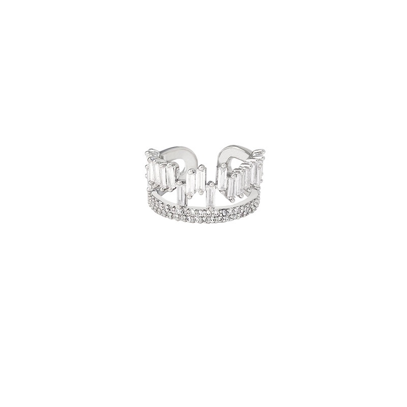 Cincin Jari Telunjuk Model Lapis Ganda Bahan Zirkon Dapat Disesuaikan