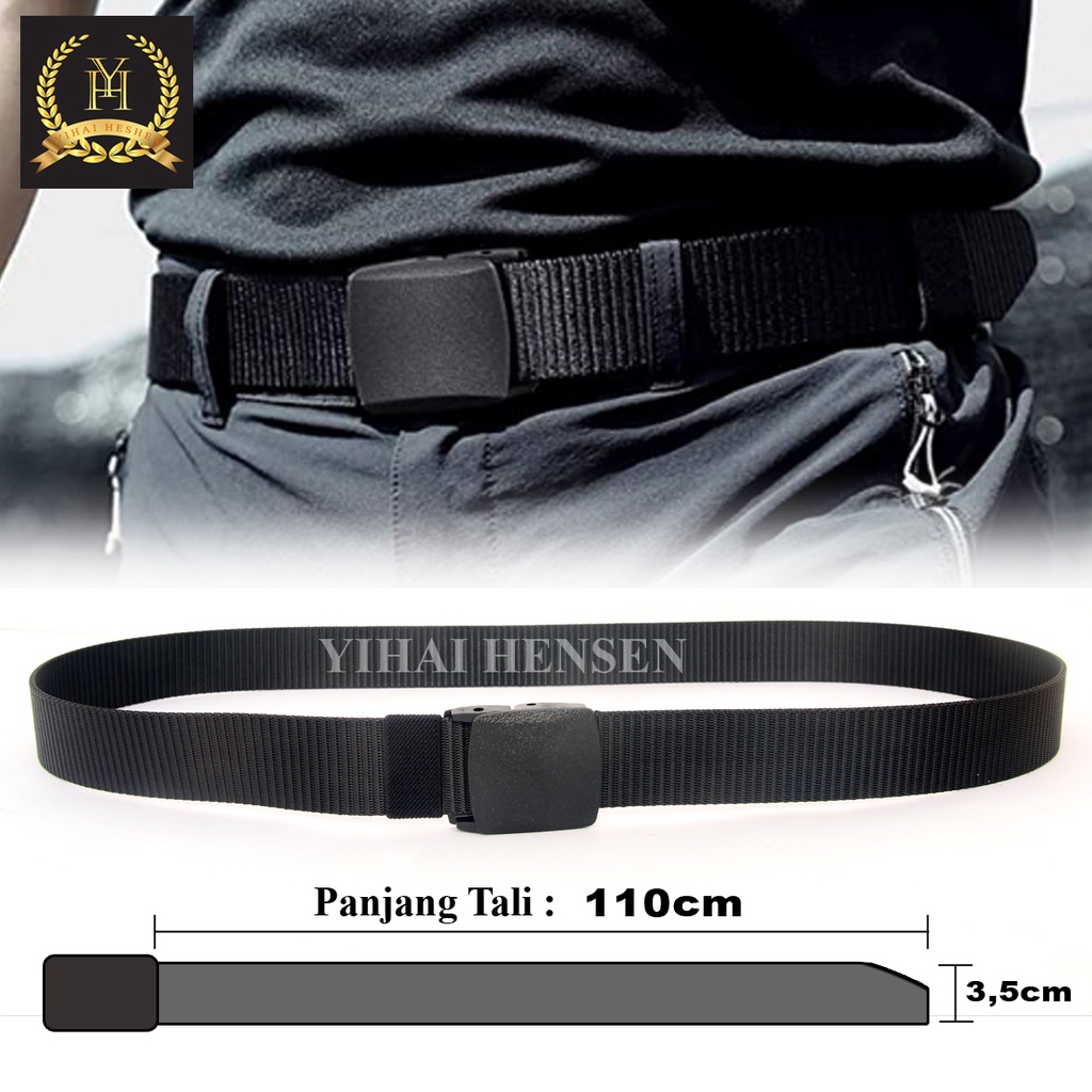 [Y&amp;H] Ikat Pinggang Pria Canvas Kain Nylon Men Belt Nylon Canvas Anti Metal Detector - YH008