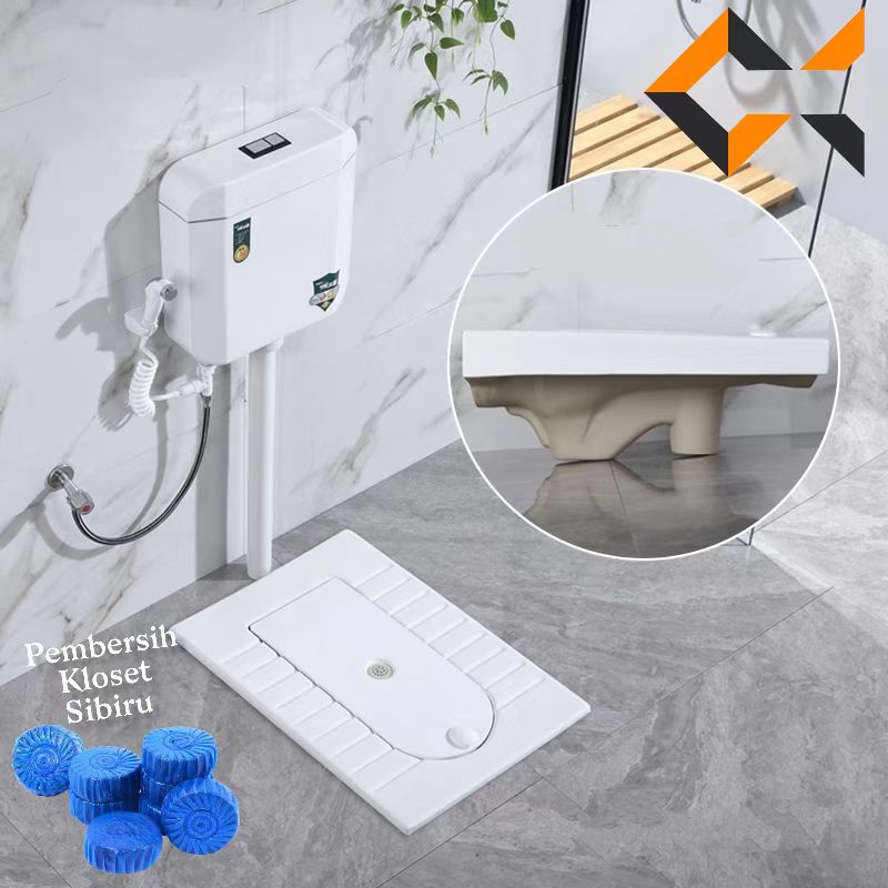 Kloset Jongkok Mr Tao 1 Set + Penutup Kloset Otomatis