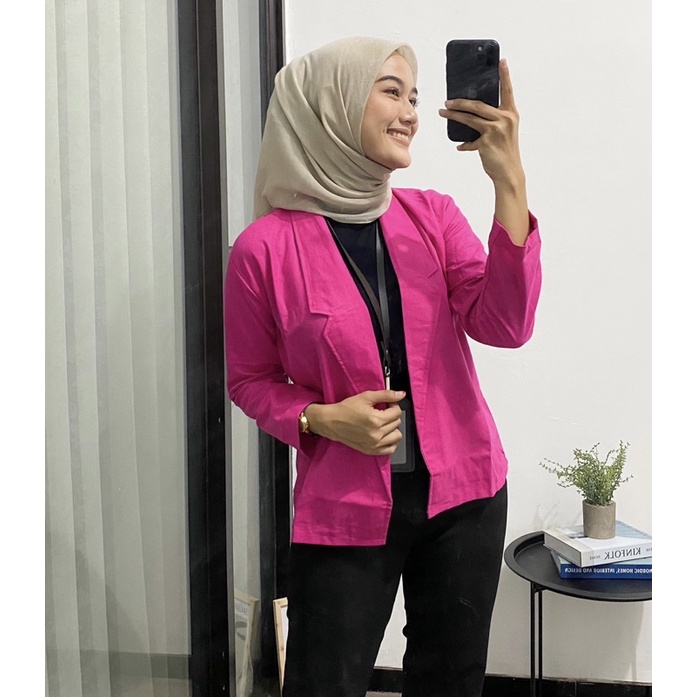 Blazer Linen Wanita Nancy Loona Casual Outer Wanita Korean