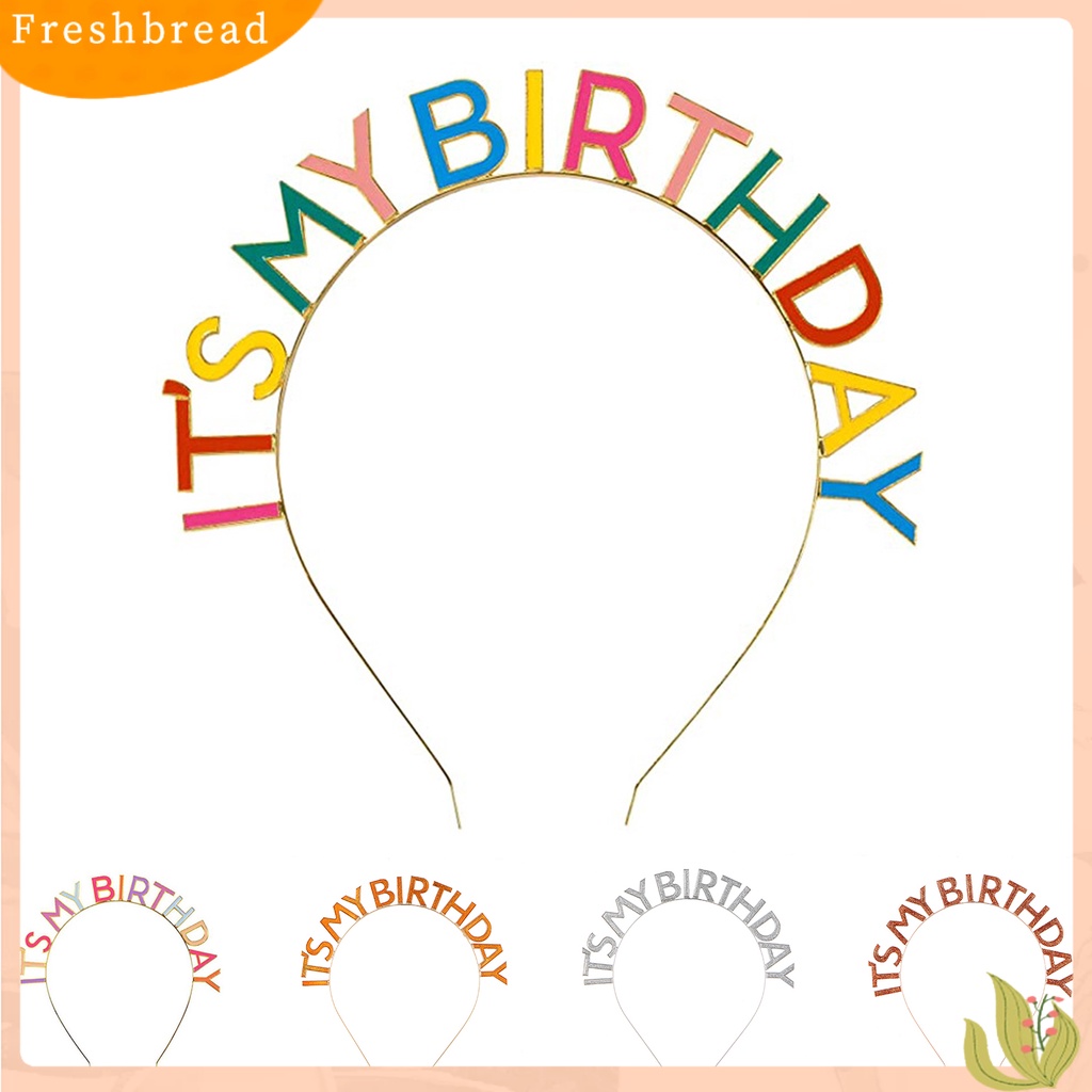 (Fresh) Mahkota / Tiara Motif Tulisan Happy Birthday Bahan Alloy Anti Karat Untuk Wanita