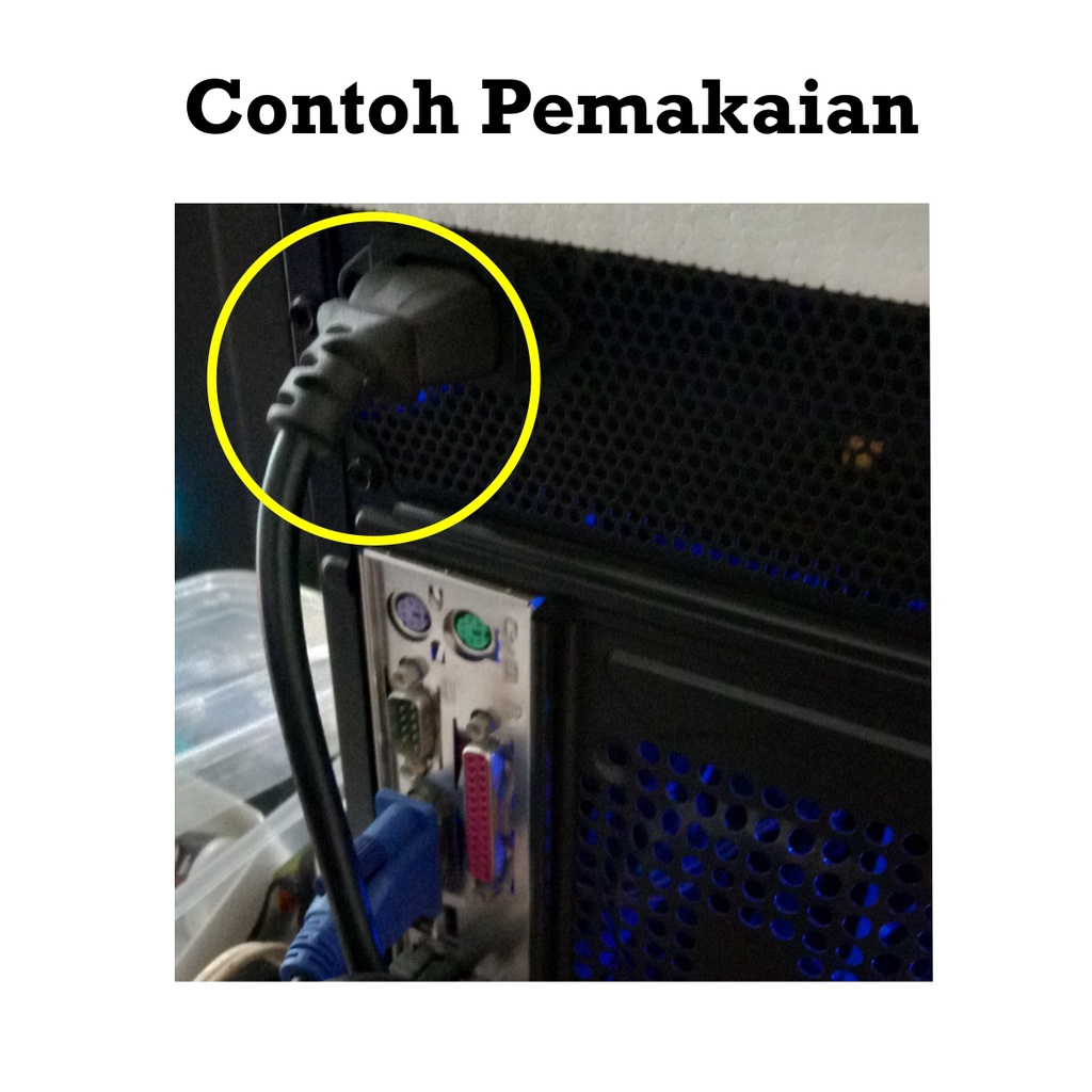 [HAEBOT] Kabel Power Komputer HKC Cable Power Supply PC AC 180cm 1.8M 3 Lubang Computer Hitam 180 cm 220V