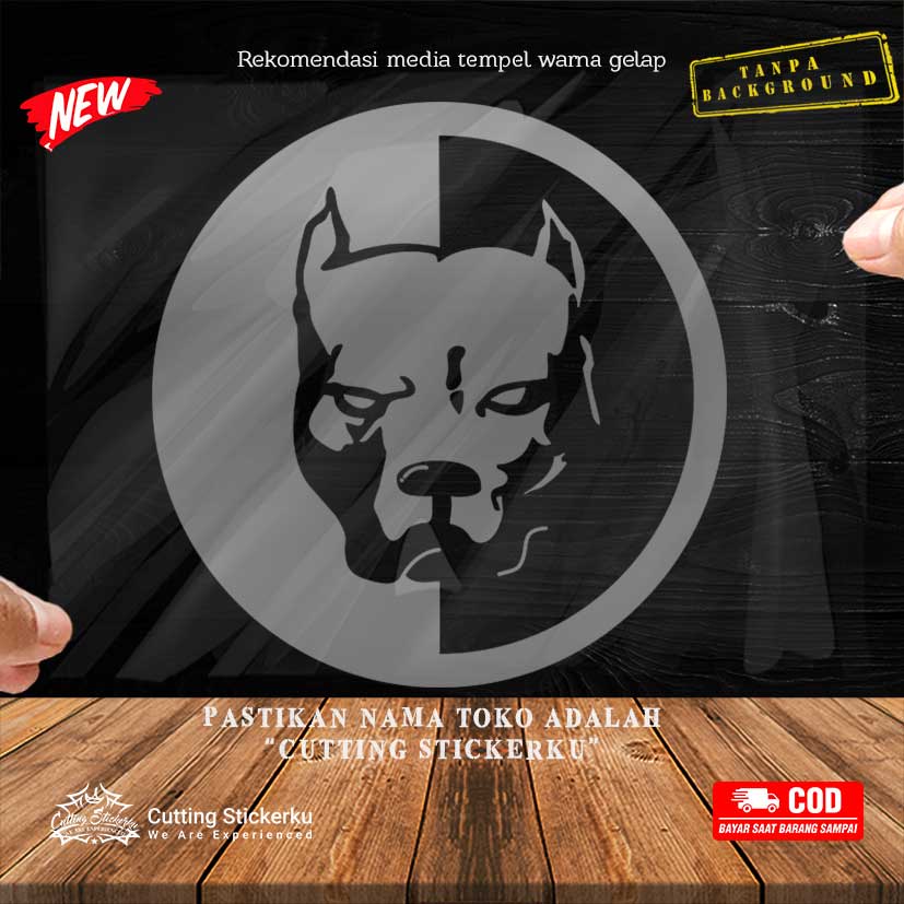 Cutting Stiker Pitbull Stamp Variasi Motor Mobil Sticker American Dog Timbul Keren Nyala Dasbor Spakbor Visor Body Kaca Helm Laptop Hologram Reflective Tahan Air Bodi Samping Beast Scoopy Vario Beat NMAX PCX Vespa Aesthetic Windshield Lover