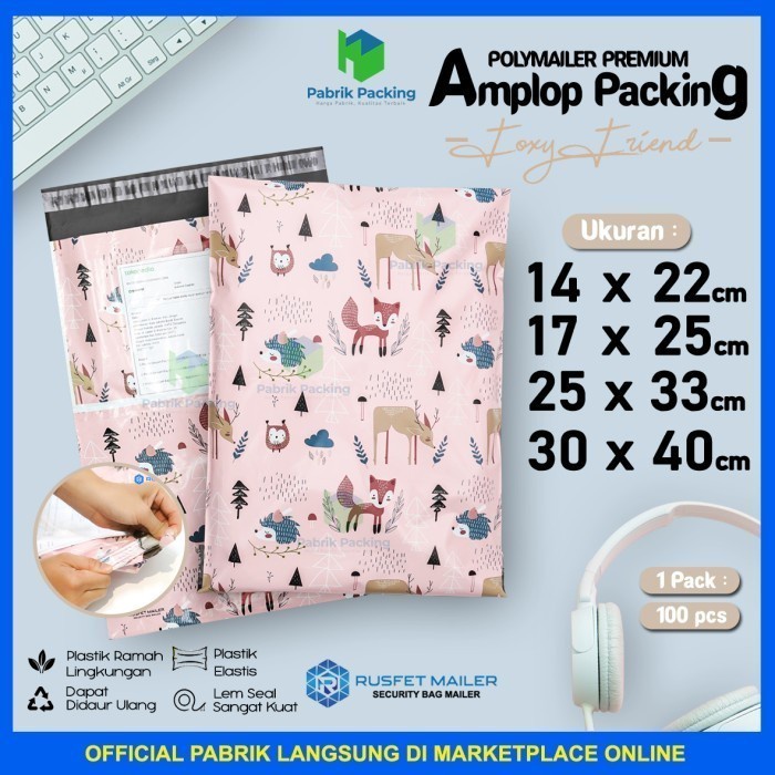 

Spesial Polymailer Foxy Friend Rusfet / Amplop Packing Murah Variant Per Pack Sale!!!