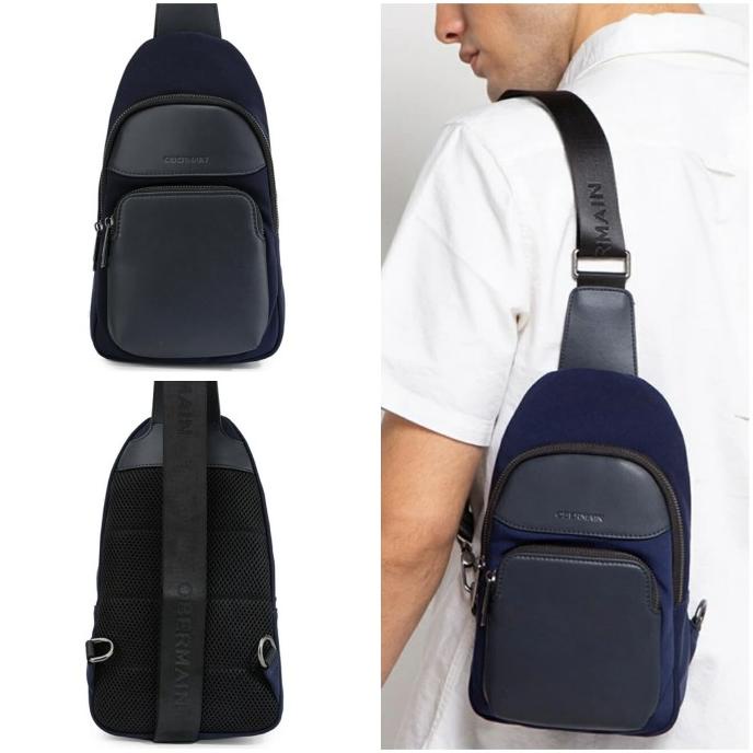 BODY BAG / CHEST BAG PRIA OBERMAIN ORI MURAH TAS SELEMPANG PRIA NAVY