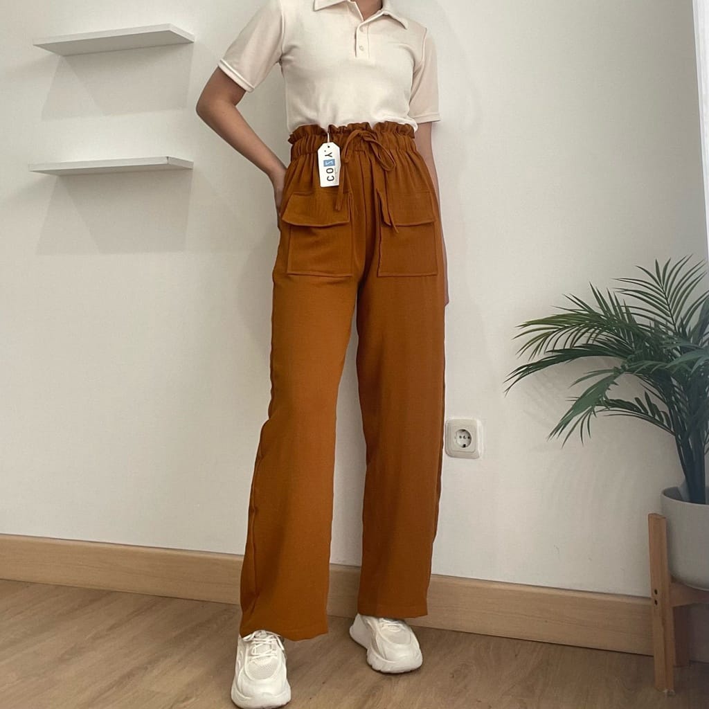 BEFAST - ZEC OOTD Celana Panjang NAOMI / Hanna Pant CRINCLE / Celana Panjang Wanita Model Terbaru / Fashion Wanita Remaja Kekinian / Kulot Polos Formal / OOTD Ala Wanita Korean Style / Outfit Selebgram Terlaris / Celana Kulot Kantong Depan Trendy