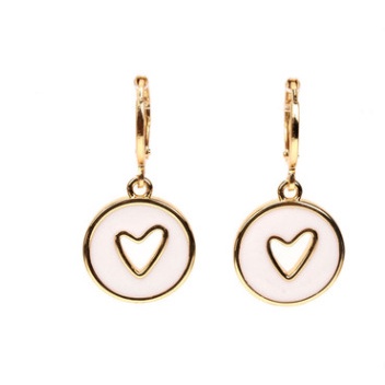 Anting Bentuk Hati Model hollow Bahan Tembaga