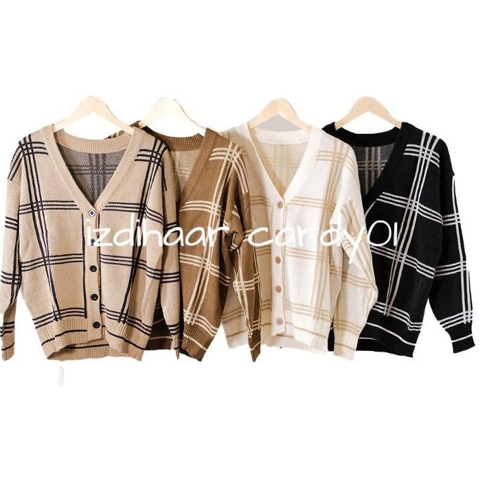 CARDIGAN MINGYU SEVENTEN MOTIF KOTAK RAJUT PREMIUM/CARDIGAN