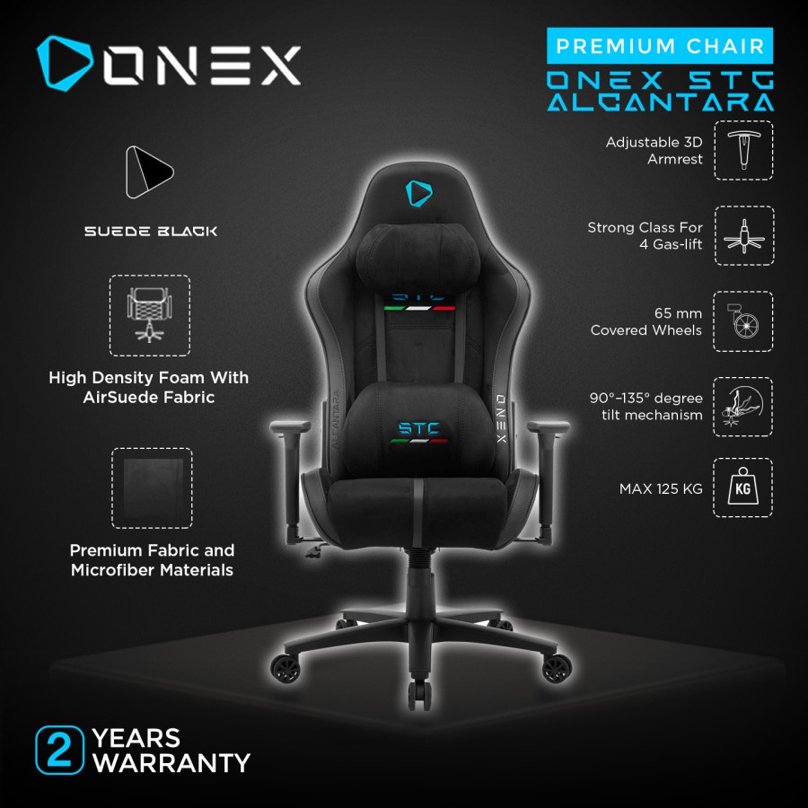 ONEX STC ALCANTARA SERIES FABRIC PREMIUM GAMING CHAIR KURSI