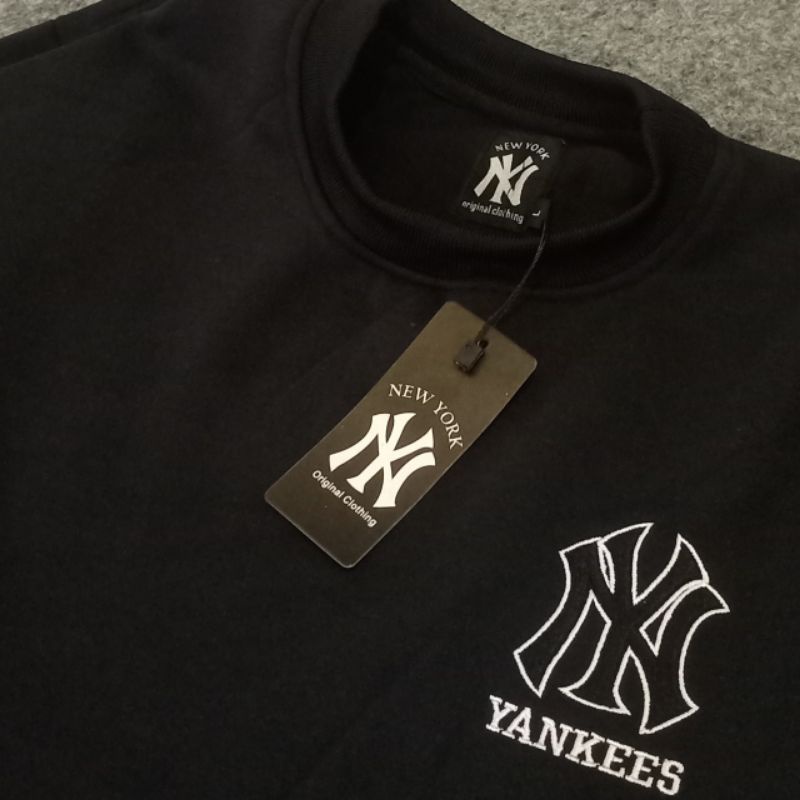 SWEATER CREWNECK YANKEES MLB HITAM AUTHENTIC FULLTAG &amp; LEBEL