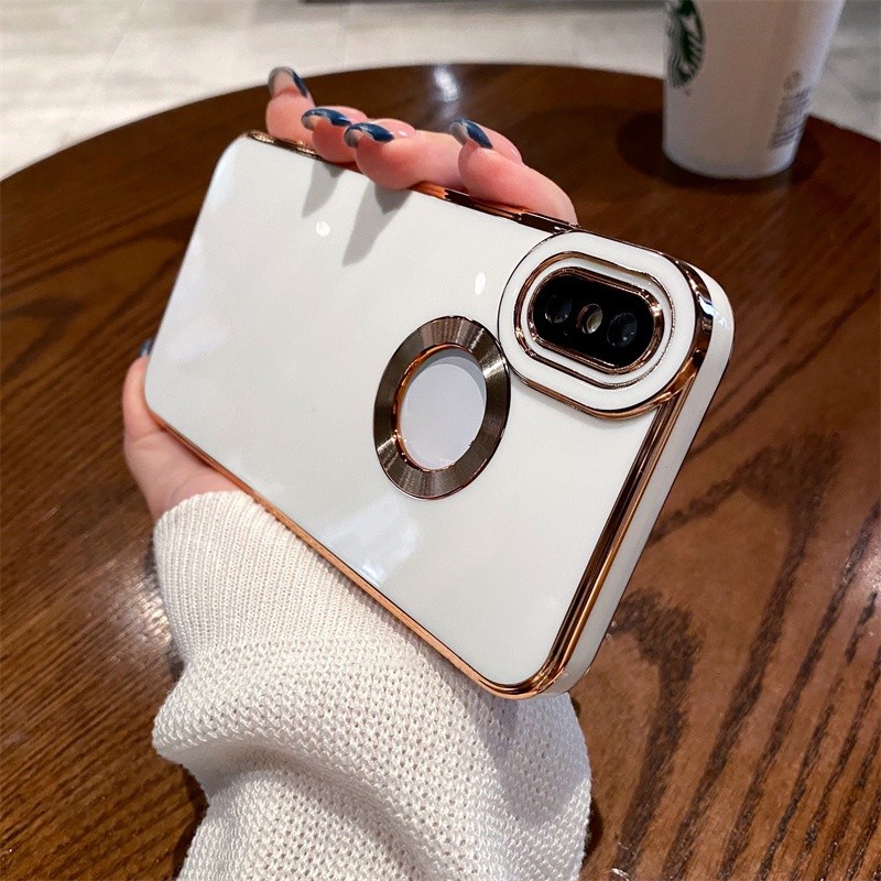 Soft case Silikon Lapis Emas Tahan Banting Dengan Pelindung Kamera Untuk Iphone X XR XS MAX 8 7 Plus