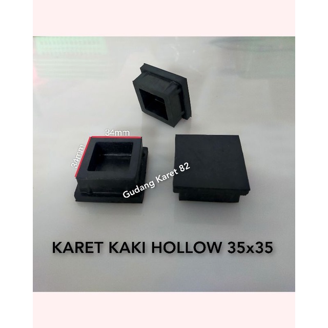 KARET KAKI HOLLOW 35x35 (3.5cm x 3.5cm) KOPONG | KARET KAKI MEJA RAK KURSI BESI HOLLOW