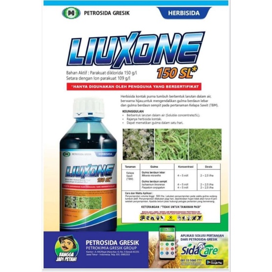 HERBISIDA LIUXONE PARAKUAT 150 SL - 1 Liter