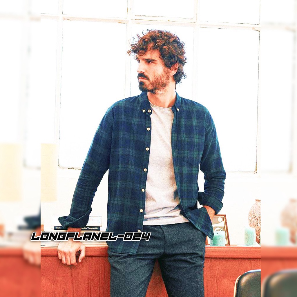 KEMAJA FLANEL BECCO.ID ORIGINAL KEMEJA CASUAL PRIA KEMEJA FLANEL PANJANG NAVY BASIC
