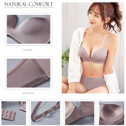 Bra Tanpa Kawat Wanita / Pakaian Dalam Wanita Bra / Push Up Bra / BH Seamless deep v cross women bra