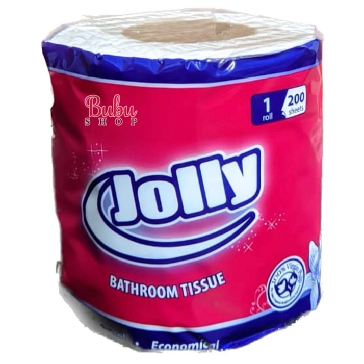 tissue tisu jolly toilet roll non embossed 200 sheets 1roll 2ply