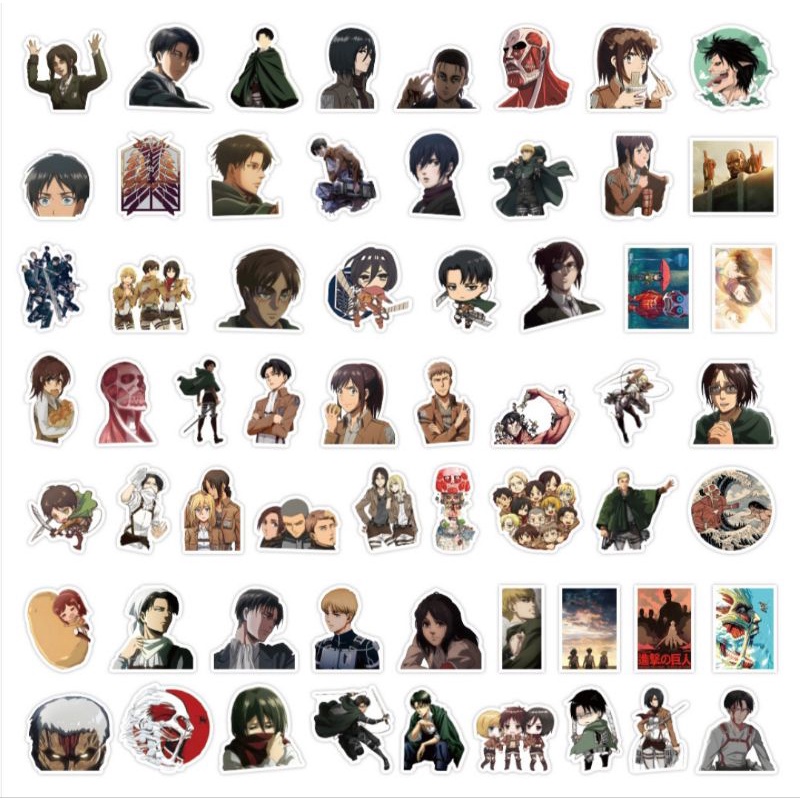 10 PCS Sticker Attack on Titan Stiker 5-7 cm Tahan Air High Quality | Shingeki No Kyojin