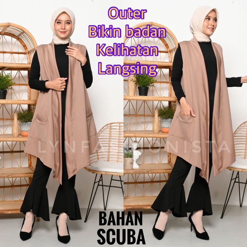 LYNFASHIONISTA-OUTER RAJUT WANITA/CARDI PANJANG MUSLIM/FERINA