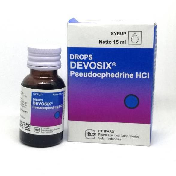 "BYR.31Oc22ᴸ" DEVOSIX DROPS 15ml - PSEUDOEPHEDRINE HCL DROPS - OBAT PILEK TETES BAYI DAN ANAK