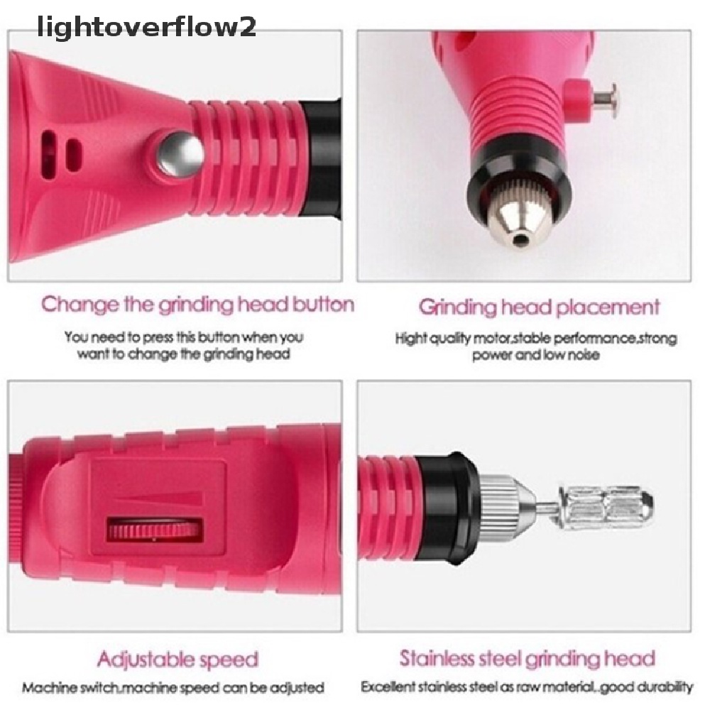 (lightoverflow2) Mesin Kikir Kuku Elektrik Portable Untuk Manicure / Pedicure