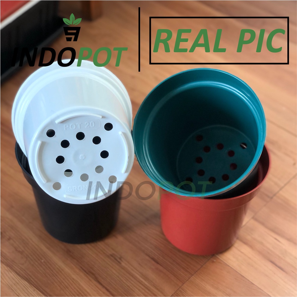 12Pcs Pot Tinggi Ruplas Srondol ukuran 20 Pot Tanaman Tinggi Pot 20cm
