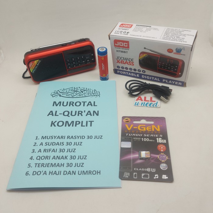 SPEAKER Speaker Murotal Digital Sepaket Lengkap 30 Juz - Speaker Al-Quran karaoke best seller berkua