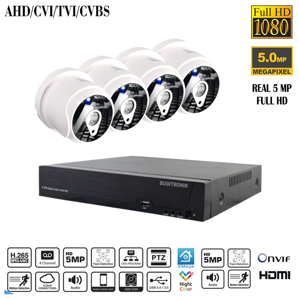 Paket Cctv 4 Chanel Colorvu 5mp REAL / Kamera Cctv Dvr AHD Online