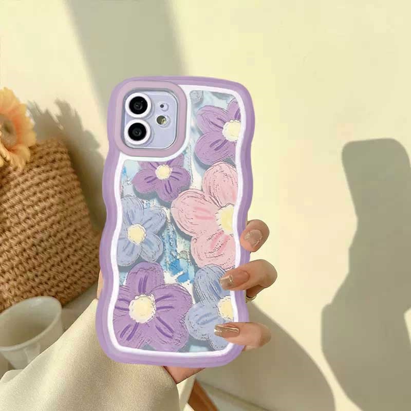 Casing TPU VIVO Y16 Y22 Y35 Y33S Y21T Y21S Y33S Y11 Y12 Y15 Y17 Y12S Y12A Y15S Y15A Y20S Y19 Y91C Y50 Dx30 Motif Lukisan Bunga