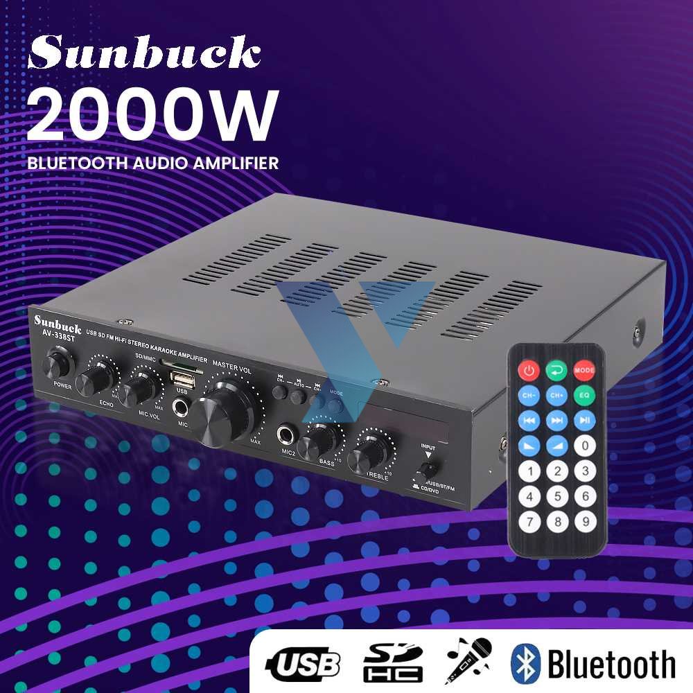 Sunbuck Audio Amplifier Bluetooth EQ Karaoke FM 2000W - AV-338ST ( Al-Yusi )