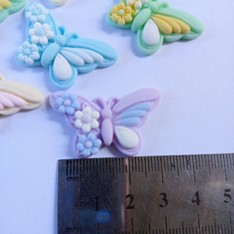 (10 biji) clay kupu kupu