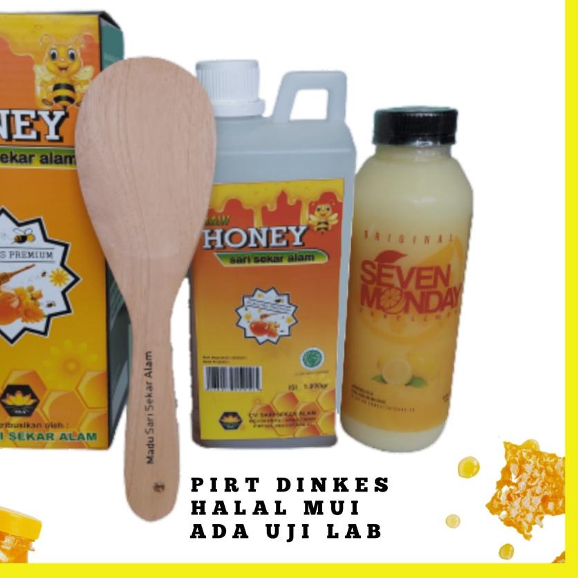 

COD✔️PAKET DIET SEHAT MADU 1 KG + PURE LEMON SEVEN MONDAY 500 ML|KD8