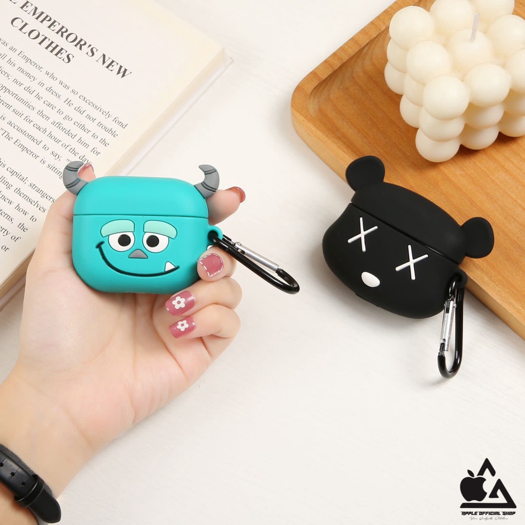 SILIKON CASE 3D LUCU KEREN APPLE AIRPODS GEN 1 2 3 PRO MOTIF CARTOON KARAKTER KARTUN JORDAN DISNEY Silicone Earpods Inpods Earphone Softcase Pouch Kaitan Cantolan