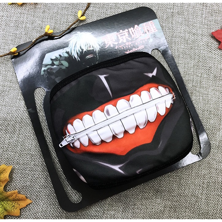 Masker Kaneki Tokyo Ghoul Dengan Resleting Kostum Cosplay Halloween