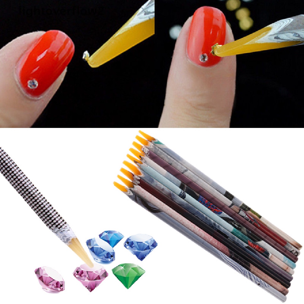 (lightoverflow2) Pen Pengambil Manik-Manik Kristal / Berlian Imitasi Untuk Nail Art