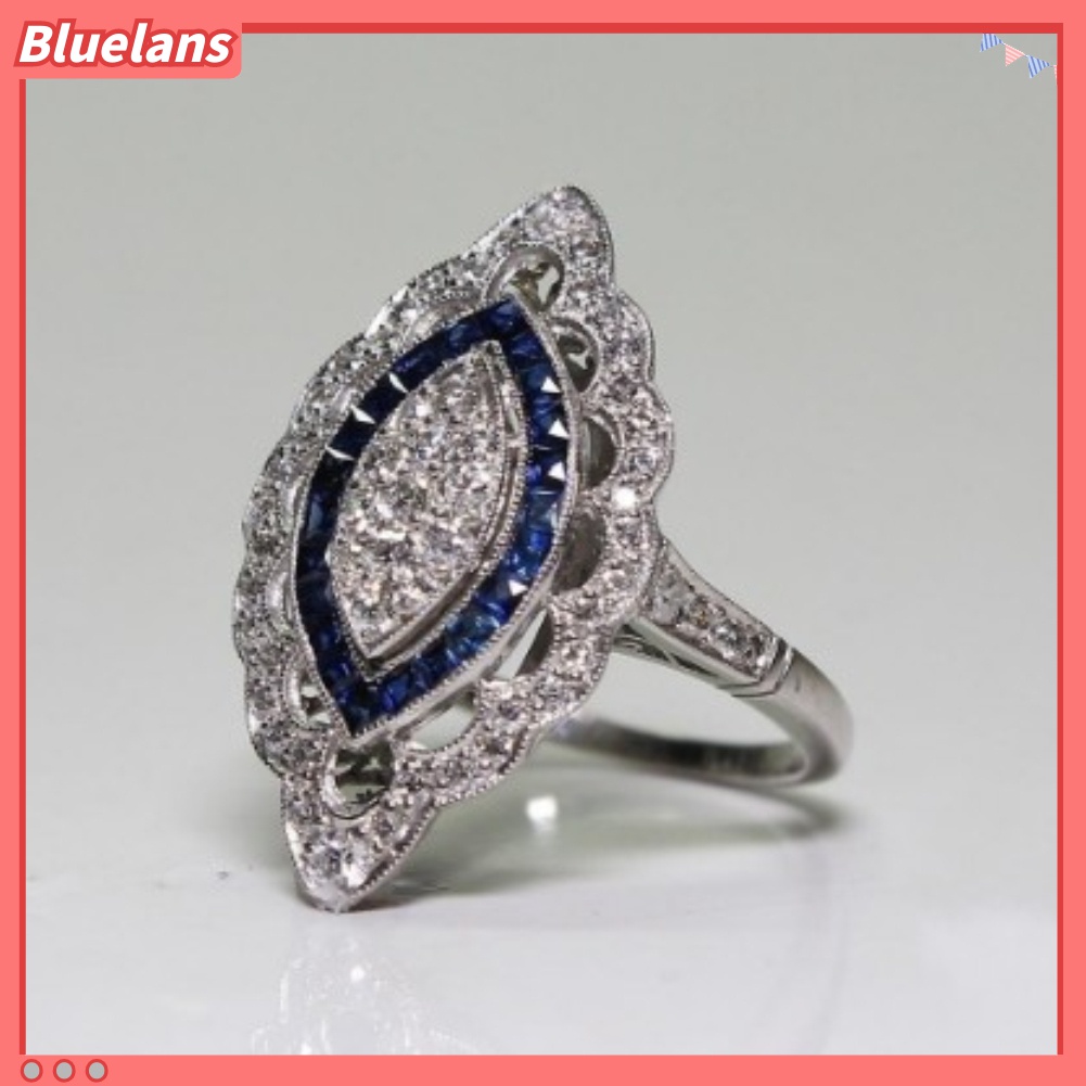 Cincin Bentuk Marquise Aksen Berlian Imitasi Untuk Wanita