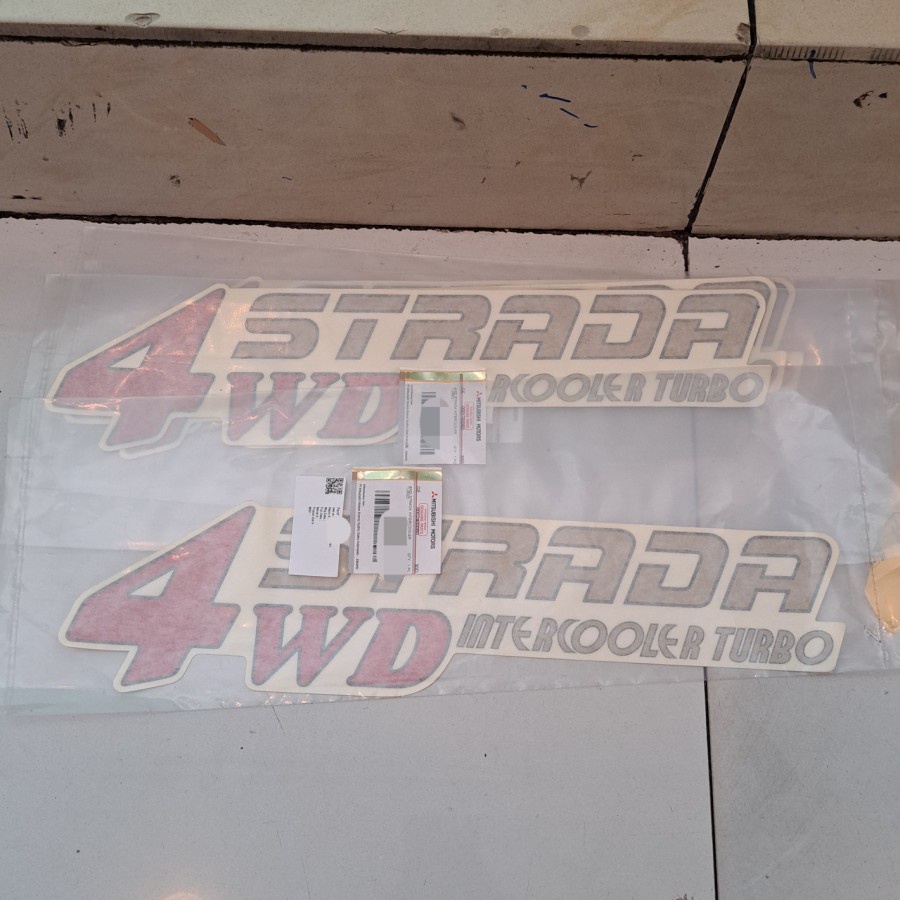 Sticker Stiker Tulisan Bak 4wd Strada Intercooler Asli Mitsubishi Strada L200 Tahun 2000 2007 Ori OR
