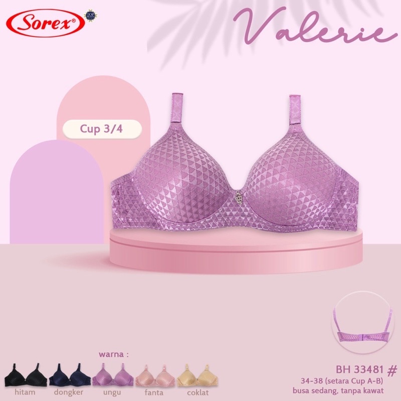 BRA IBU - SOREX BH Bra 33481 Tanpa Kawat Busa Tipis / BH Sorex 34-38 Super Soft