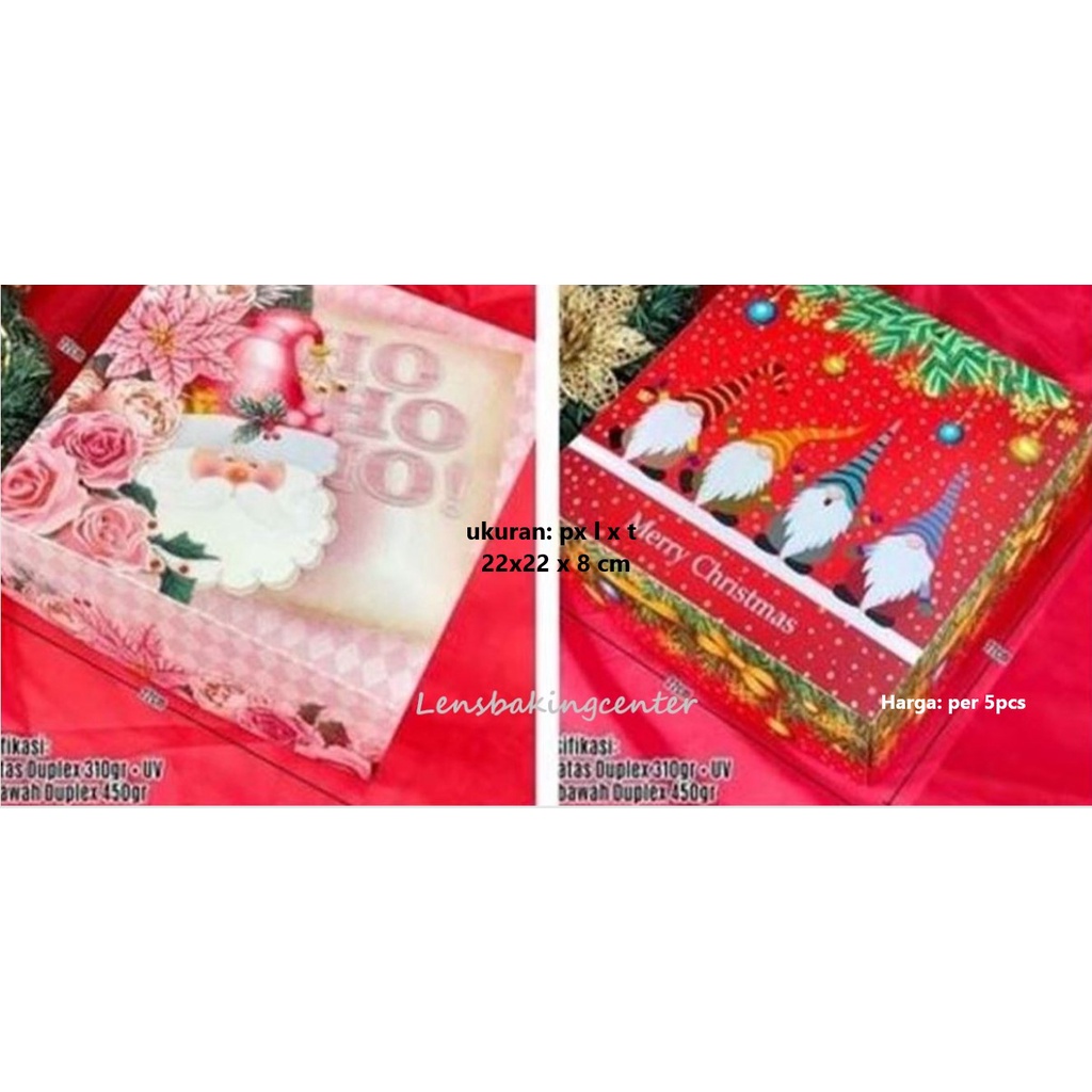 

Dus / Box / Kardus Kue / Cake / Tart Duplex Motif Edisi Natal / Christmas Spring 22x22 @5bh