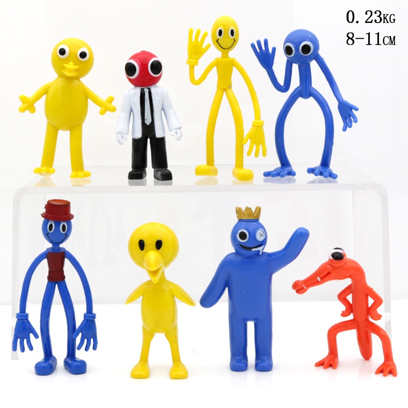 Mainan Action Figure Kawai Rainbow Friends Blue Monster Bahan pvc Untuk Dekorasi Mobil