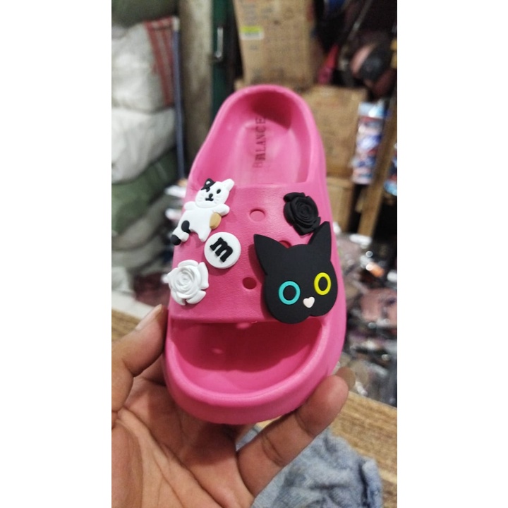 Sandal Anak Sandal Selop Wedges Clog Jelly 6002 (25-30) Wanita Rubber Empuk Eva Rubber