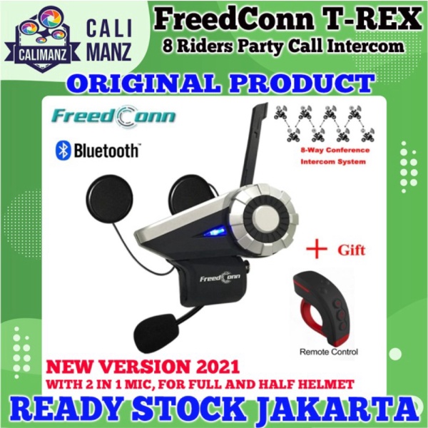 Jual limited stock FreedConn T-Rex TREX 8 Riders Intercom Party Call FM Ra Diskon