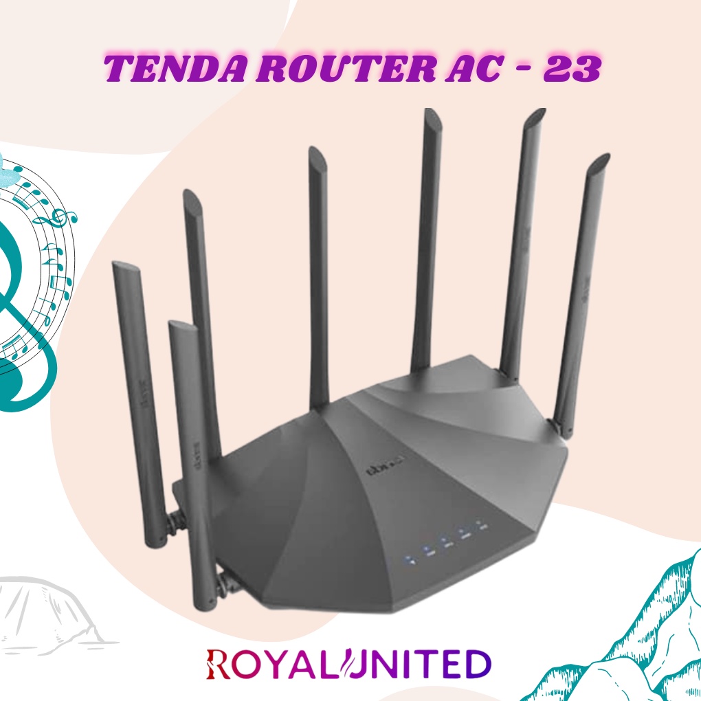 NETWORK PERALATAN JARINGAN TENDA AC23 AC2100 DUAL BAND GIGABIT WIFI ROUTER MU-MIMO TECHNOLOGY HIGH QUALITY
