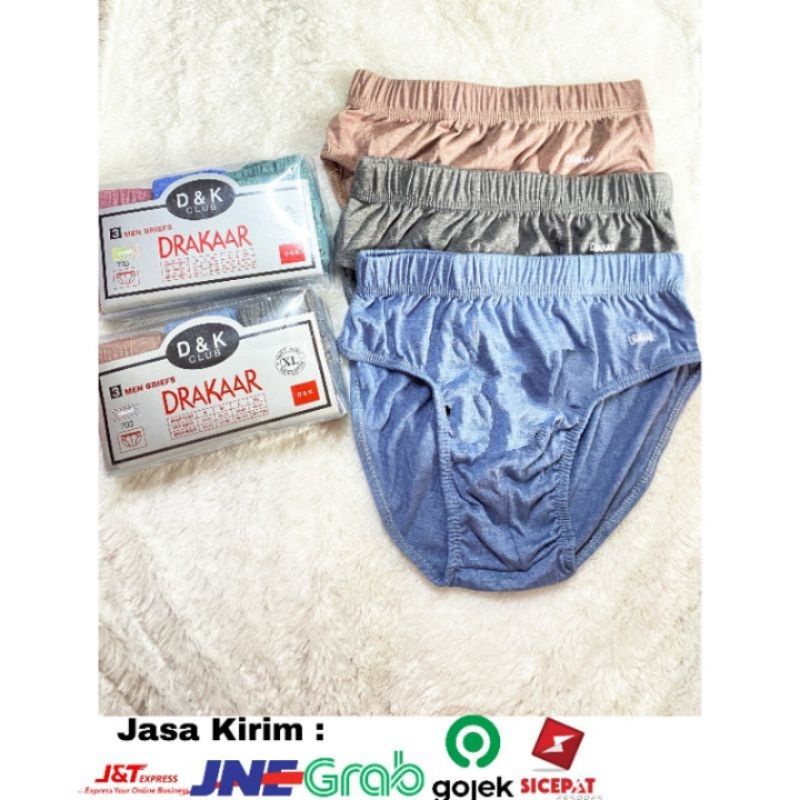 ( 1 box 3 pcs ) Celana dalam pria Drakar // Selempak Original Drakar